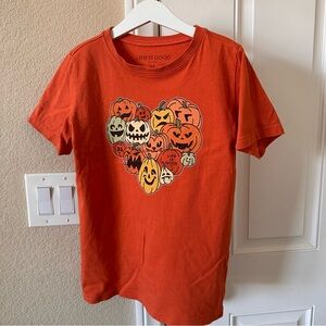 Life is Good Kids Orange Pumpkin Halloween T-Shirt size M (8-10)